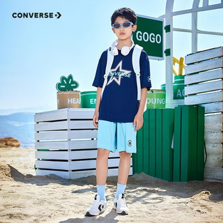 CONVERSE/匡威 童装短袖T恤+短裤两件套 亮蓝色 160/80