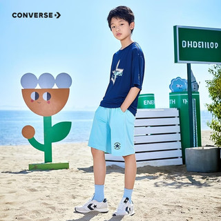 CONVERSE/匡威 童装短袖T恤+短裤两件套 亮蓝色 160/80
