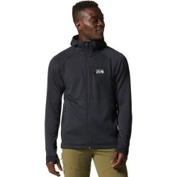 MOUNTAIN HARDWEAR 男士运动连帽衫 弹性束带设计 户外登山滑雪黑色 - 2024 年新款 Large