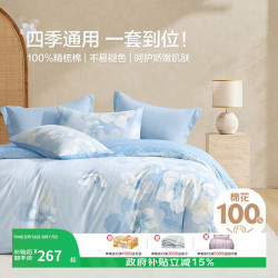博洋 清和月蓝 全棉四件套 1.8米床