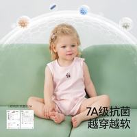 贝肽斯 婴儿包屁衣 夏季薄款无袖连体衣 嫩绿色 73cm