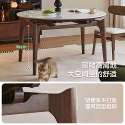 林氏家居 UY1R 岩板餐桌实木脚桌 单桌