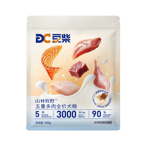 豆柴 五重鲜肉冻干三拼全价狗粮 100g