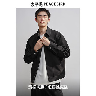  PEACEBIRD/太平鸟 立体提花 男士茄克 黑色 第一批 S