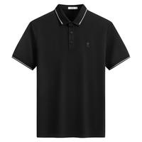 与狼共舞 天丝抗菌翻领短袖POLO衫 001黑色 XL 180/96A