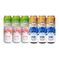 西域春 新疆西域春白桃原味奶啤300ml*12罐组合装小青柠风味饮料酸牛奶