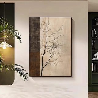 艾风格 宋代侘寂风新中式禅意装饰画 35*50cm 黑边纹理