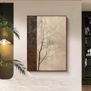 艾风格 宋代侘寂风新中式禅意装饰画 35*50cm 黑边纹理