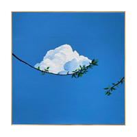 艾风格 北欧简约云朵蓝天装饰画 A款-浮云 60*60cm 9mm布纹膜