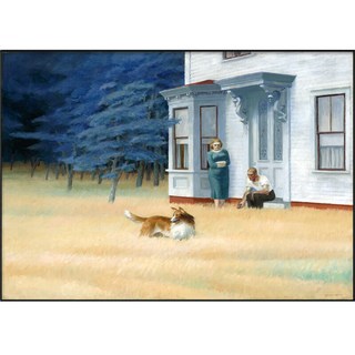 艾风格 现代艺术挂画 霍普风风景人物 A款 30*40cm 黑色边