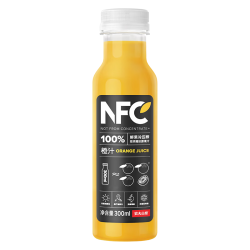 农夫山泉 NFC果汁 100%NFC橙汁300ml*1 单瓶装