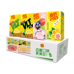 维他奶 果味茶饮料植物饮料4口味250ml*30盒 原味12/蜜桃6/零糖6/菊花6