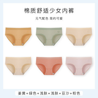 雪中飞 NSAHQ 姜黄+绿色+浅肤+浅肤+豆沙+粉色 6条装女士纯棉中腰无痕内裤 XL
