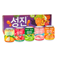 Wontae 韩式风味含25%果汁果肉饮料 葡萄草莓混合口味 238ml*5罐