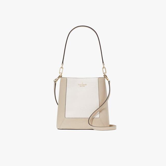 Kate Spade 【520礼物】LENA中号拼色牛皮水桶包手提单肩斜挎真皮女包