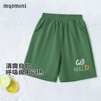 MQDMINI 丛林绿 GOGO字母 100cm 男童短裤