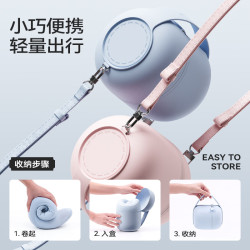 睡洞 xJDear京东联名马卡龙U型枕旅行飞机便携收纳护颈枕 蓝色