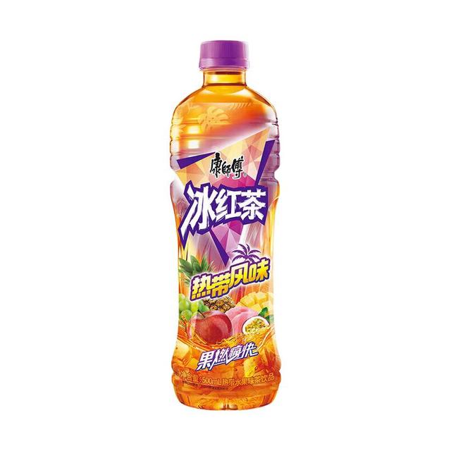 康师傅 热带风味冰红茶 柠檬红茶饮料饮品  500ml*4瓶