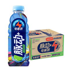 脉动 +电解质水夜间酷跑瓶青柠口味600ML*15瓶低糖维C运动饮料整箱装