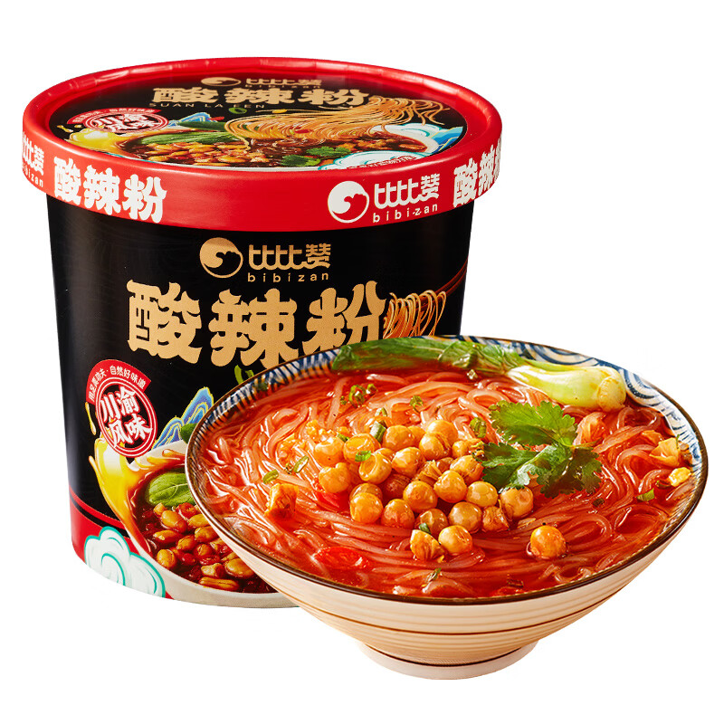 比比赞 酸辣粉经典风味 112g*8桶 方便粉丝