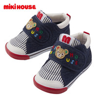 MIKI HOUSE 普奇熊刺绣学步鞋 靛蓝色 13码(内长13cm)