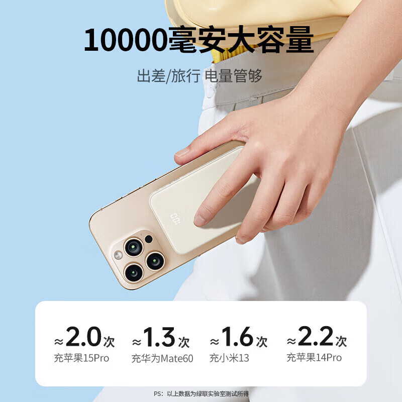 绿联 PB530 22.5W快充 20000mAh 自带线 移动电源