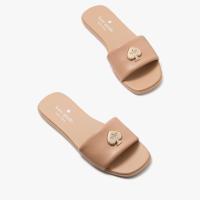 Kate Spade 【一字带显脚瘦】羊皮爱心平底女凉拖柔软不磨脚