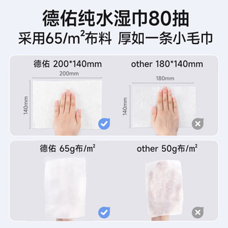  Deeyeo/德佑 弱酸离子水 婴儿湿纸巾 【EDI纯水】加大加厚  80抽*6包