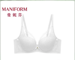 曼妮芬 「前扣美背」蕾丝文胸  珍珠白 75B