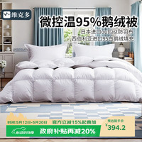 维克多 VCD）空调被日本进口控温95白鹅绒夏季羽绒被160g充150x210cm