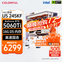 七彩虹 橘影橙定制 245KF RTX5060Ti 8G橘猫萌宠主机DIY台式组装电脑电竞游戏整机