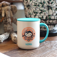 THERMOS 膳魔师 不锈钢茶杯 简约水杯带盖  露营系列440ml