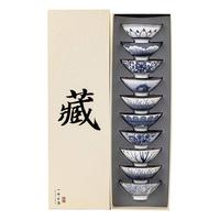 篱缘居 青花瓷陶瓷功夫茶杯 10只套装