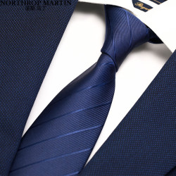 NORTHROP MARTIN 高档100%桑蚕丝真丝领带免打结商务拉链易拉得西装衬衫情人节礼物
