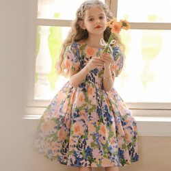 Little Naive LittleNaive女童连衣裙夏新款多巴胺甜美中大童法式碎花裙子度假