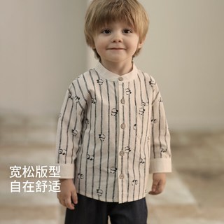 巴厘小猪 男童纯棉长袖衬衫 积木森林 90cm