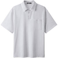  gxgjeans 双层领口设计 男士Polo衫 L (175) 麻灰色