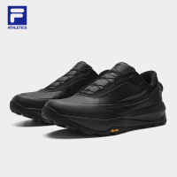 PLUS会员：FILA 眼界2BOA革面运动鞋男鞋新款牛皮防水越野跑鞋 黑-BK