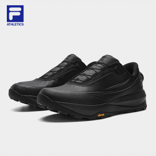 FILA 眼界2BOA革面运动鞋男鞋新款牛皮防水越野跑鞋 黑-BK