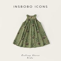 INSBOBO 女童国风熊猫吊带连衣裙