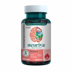 Neuriva 大脑支持补充剂 - 脑动力原味草莓软糖（一瓶 50 粒）、磷脂酰丝氨酸、无麸质、素食、支持焦点熟记集中性学习，提高准确性