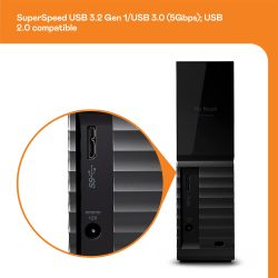 WD 26TB My Book 桌面外置硬盘,USB 3.0,带密码保护的外置硬盘和自动备份软件 - WDBBGB0260HBK-NESN