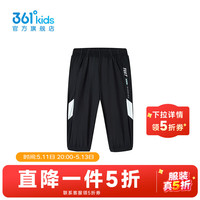 361° 童装男童针织七分裤 经典黑 100cm