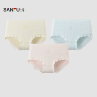 三福 中腰内裤女无痕原纱线抗菌纯棉底裆三角裤