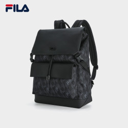 FILA 男士背包2024夏时尚休闲双肩包书包大容量电脑 正黑色-BK XS