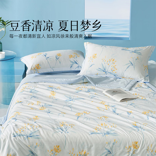 水星家纺 A类可水洗 抗菌大豆夏凉被 150cm*200cm
