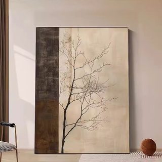艾风格 宋代侘寂风新中式禅意装饰画 35*50cm 黑边纹理