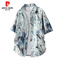 皮尔·卡丹 男士夏威夷印花短袖衬衫 宽松休闲 XL
