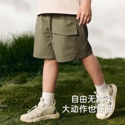 英氏 儿童工装中裤 褐色 110cm