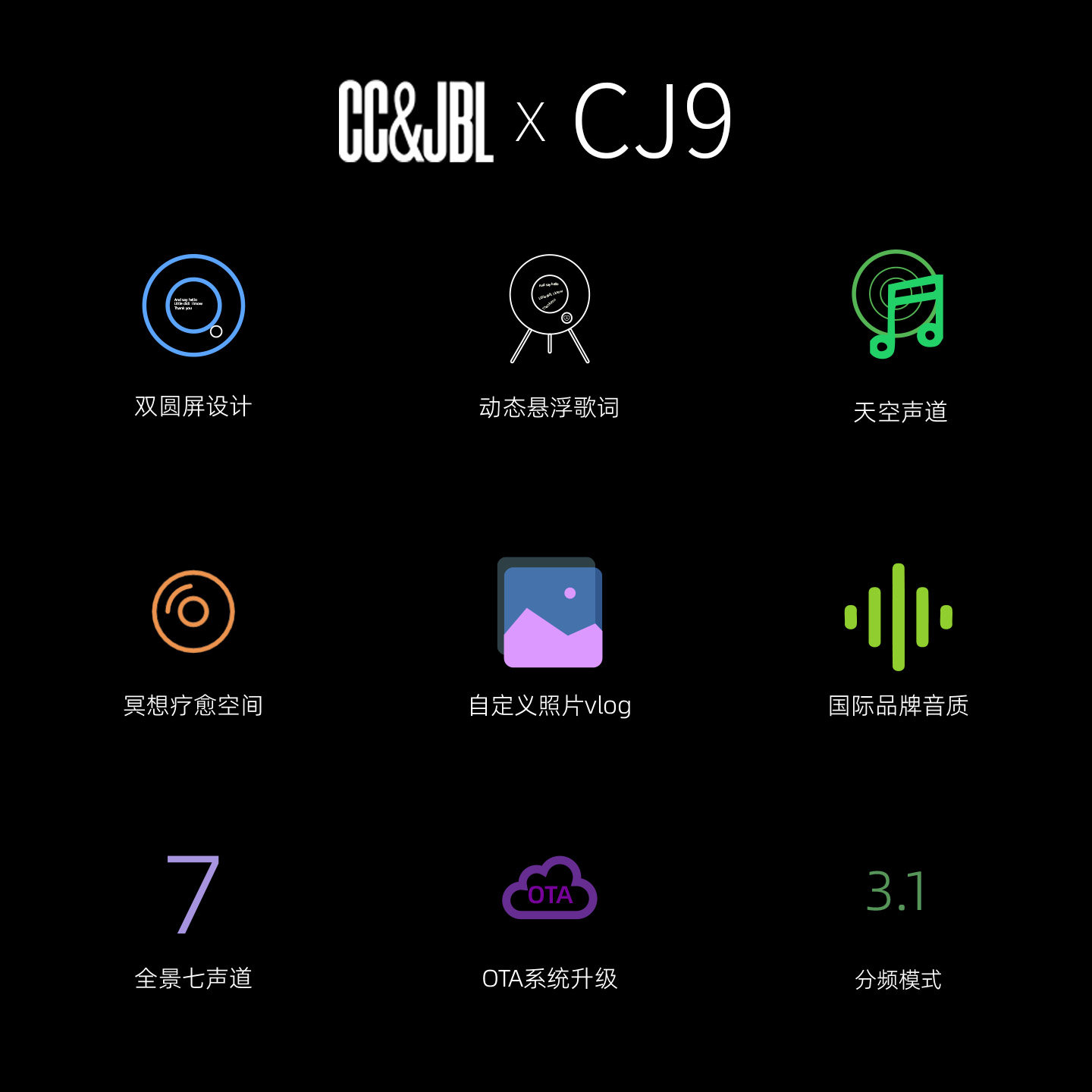  GRETA OTO CJ9 黑胶字幕 落地音响